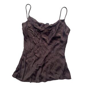 Zara Basic women's Small S SM Brown Spaghetti Strap Tank Top